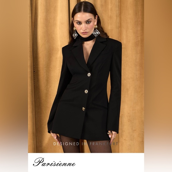 Parisienne Black Mini Dress - Picture 1 of 15